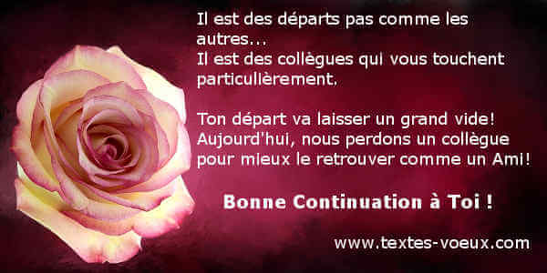 Adieu depart collegue message