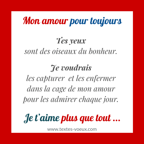 Petit poème Je t'aime sur une belle carte d'amour Message Je t'aime avec une belle carte de souhaits romantiques