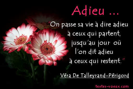 Dire Adieu Au revoir ou à Bientôt avec une belle carte d'adieux Doux mots d'adieux à une personne qui nous quitte