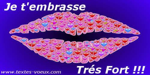 Je t'embrasse fort mon chéri Je t'embrasse tendrement mon amour