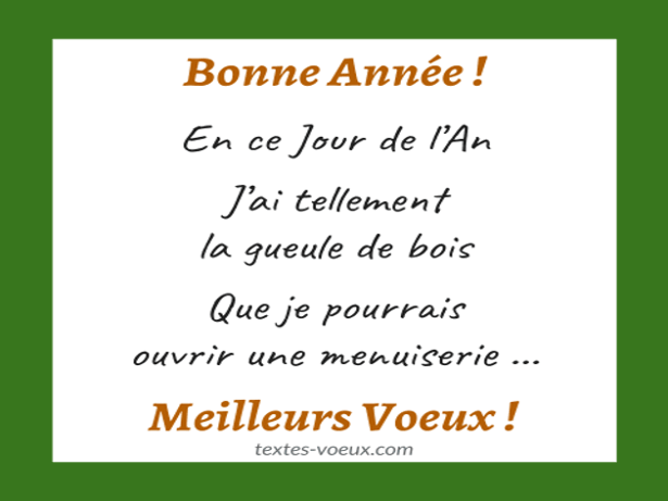 Idée texte voeux 2024 humour pour faire rire le jour de l'An 2024 Idée sms bonne année drole du jour de l'An humour