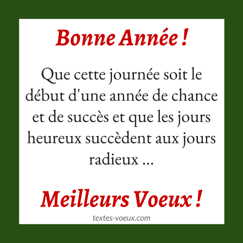 Carte de souhaits du jour de l'An avec une belle phrase de voeux de bonne année rcs Jolie carte Jour de l'An 2024