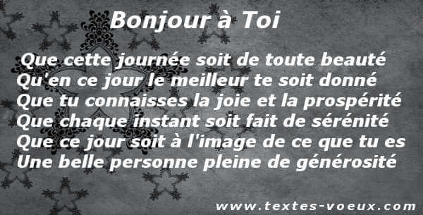 Mots d'amitié pour dire bonjour et souhaiter une agréable journée par Sms Petit Poème Bonne Journée Message d'amitié