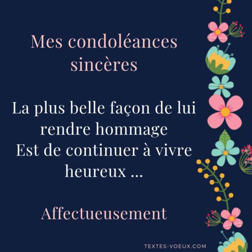 Belle carte texte condoléances maman d'une amie ou mère d'un ami message de condoléances pour une amie qui a perdu sa mère