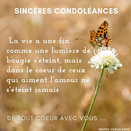 Carte de sincères condoléances à une famille endeuillée suite au décès d'un proche Mots de réconfort à une personne endeuillée