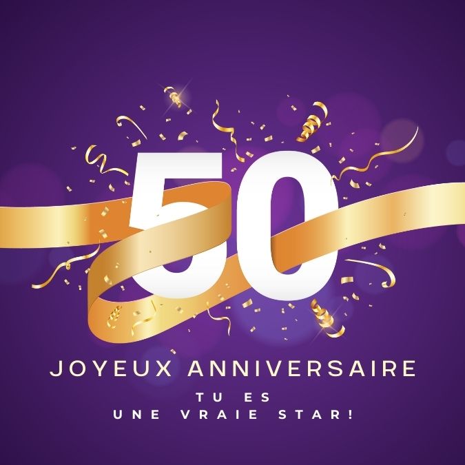 Carte d'anniversaire originale et marrante pour une personne de 50 ans