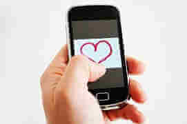 Un sms d'amour envoyé depuis un smartphone
