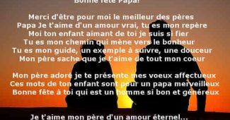 Poème Joyeux anniversaire à son papa d'un enfant